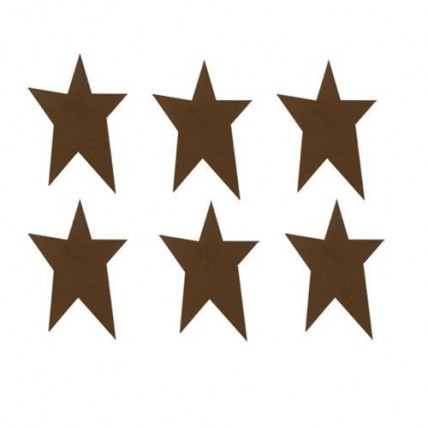 Brown Rustic Look Tin Star - 1" - 6/pkg